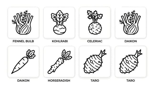 Vegetables Line Art Healthy Eating and Lifestyle Food Illustration Vector Drawing
