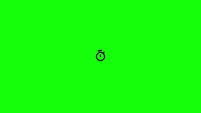 stop watch icon animation video on green screen and white background 