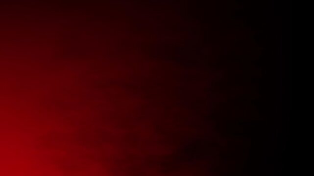 Atmospheric red smoke haze, rolling cinematic fog cloud from lower corner, isolated dark background overlay, realistic fire aftermath vapor for moody transitions and dramatic compositions 4k