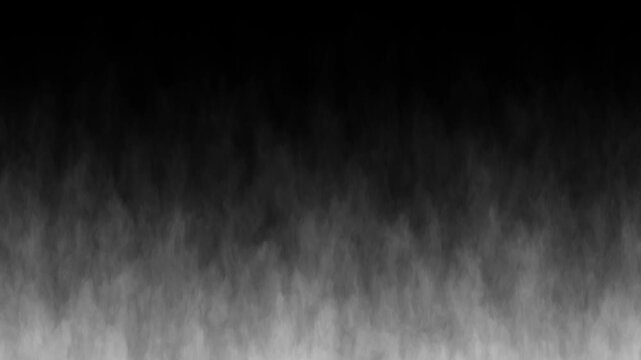 Volumetric smoke transition, soft organic cloud expansion and dissolve, realistic black and white fog animation, smooth vapor spread reveal, cinematic alpha style background effect, textured 4k