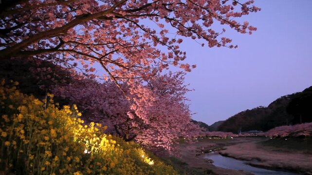 夕暮れのみなみ桜並木