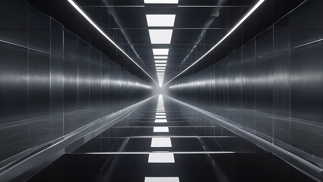 Deep Receding Perspective Of Transparent Glass Rectangular Prisms