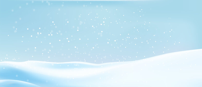 White snowy frame. Minimal 3D winter scene.