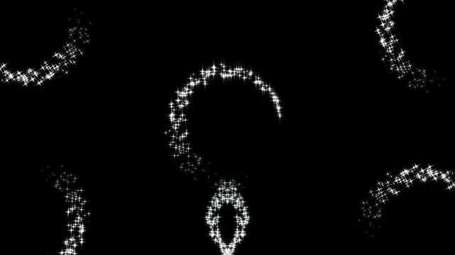 Luminous abstract stardust rings swirling across pitch dark backdrop seamless loop background for mystical transitions presentation and creative cinematic projects.