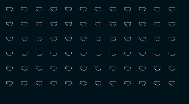 Minimalist coffee cup pattern animation on dark animation background loop