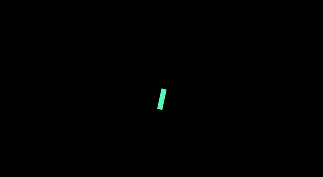 Minimalist green bar loading animation loop on animation black background