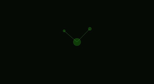 Minimalist green digital clock interface loading animation loop animation