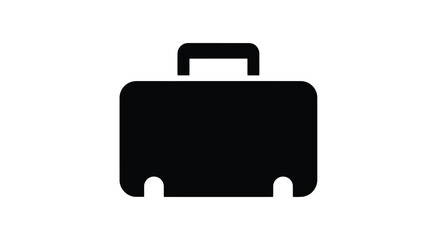 Simple flat a black briefcase icon on a for business or travel themes © Josna