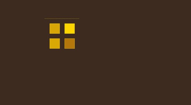 Minimalist loading animation with rotating golden square grid pattern animation