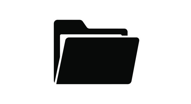 Simple flat black folder icon on a for organization and storage