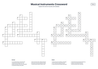 Obraz premium Musical Instruments Crossword - Teens