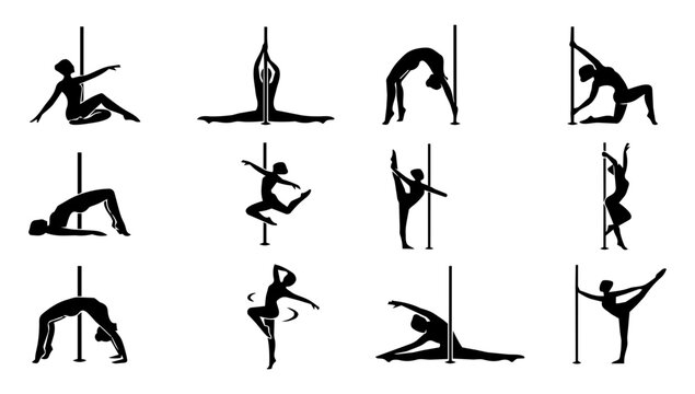 Pole Dance Floor Work and Choreography Silhouette Collection