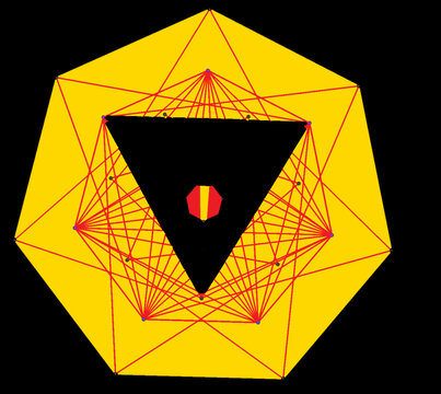 heptagon with black triangle.
