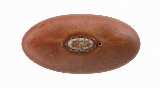 Detailed Scientific 3D Render of a Legume Seed Showing Hilum and Micropyle