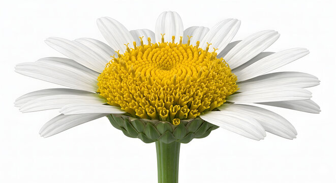 Highly Detailed Scientific 3D Render of a Daisy Composite Flower Inflorescence Isolated on White