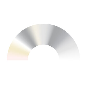 PNG Metallic semicircle gradient design on transparent background
