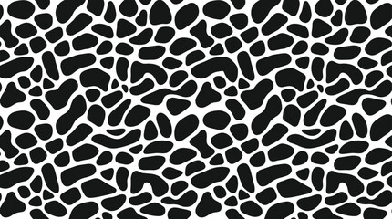 Obraz premium Seamless pattern with organic black blob shapes on a white background