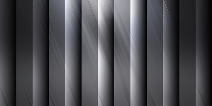 Abstract background with vertical metallic gradient stripes in dark grey