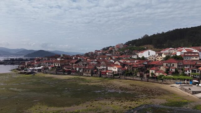 Combarro village displaying traditional architecture along the coast of pontevedra, spain