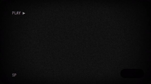 Vintage VHS Tape Overlay with Static Noise and Retro Play Interface 4k video