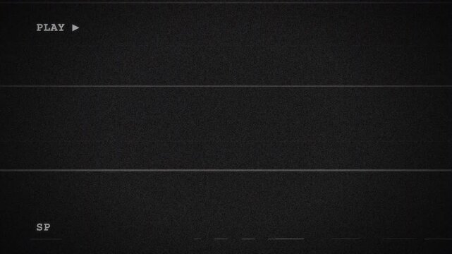 Retro VHS Tape Interface Overlay with Play Text and Grainy Texture 4k video