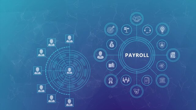 Payroll Management Animation Featuring Smart Financial Workflow and Connected Employee Analytics Interface