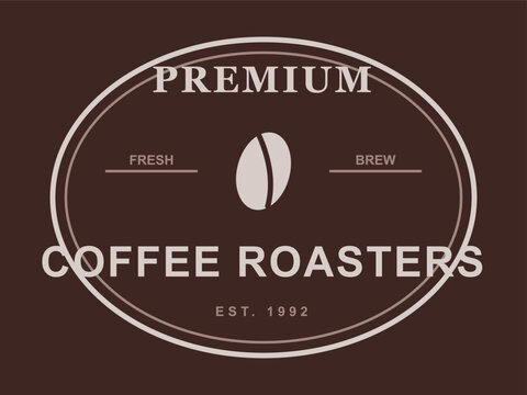 Premium coffee roasters vintage typography cafe emblem graphic
