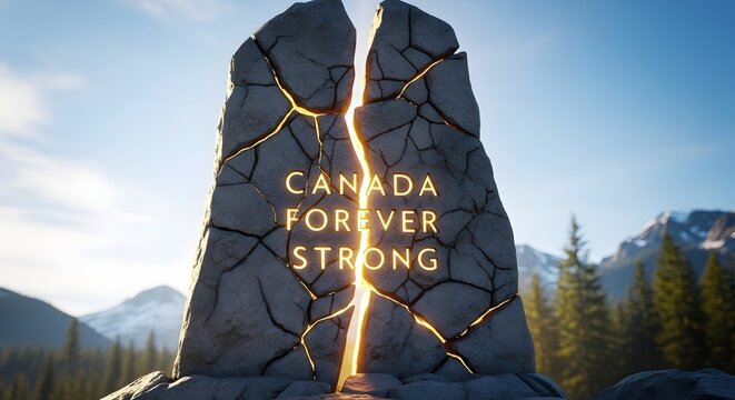 Canada forever strong monument in rocky mountains
