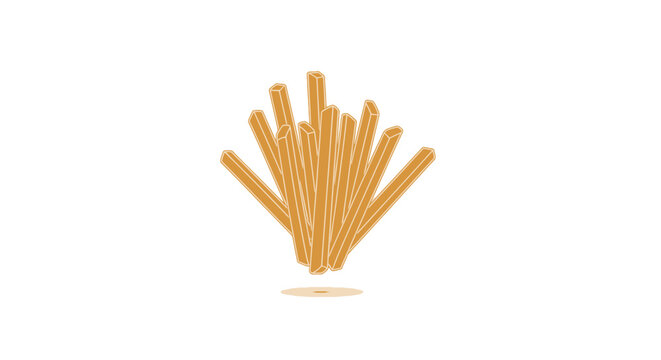 Bunch of breadsticks on table.