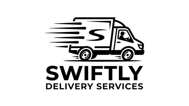 A delivery truck drives swiftly on the road with speedy services