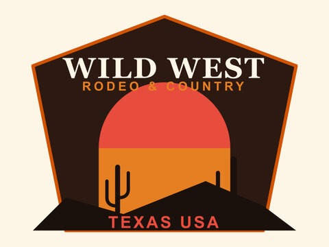 Wild west rodeo vintage desert typography graphic poster