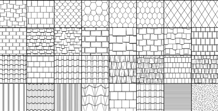 Stone Brick and Cobblestone Hatch Pattern Reference Sheet for AutoCAD Architectural Technical Drawings and Material Indication
