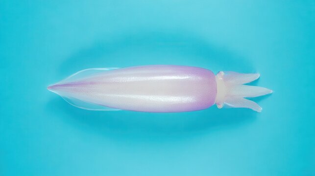 Plastic Toy Squid on Blue Surface