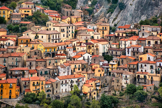 Castelmezzano village in the Dolomiti Lucane, Basilicata, Italy