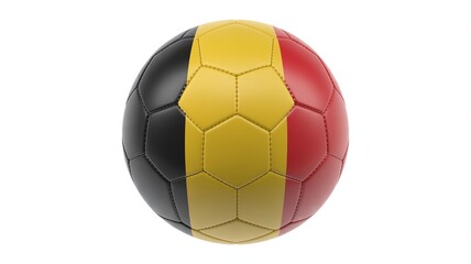Fototapeta premium Soccer ball with belgium flag design isolated on white background