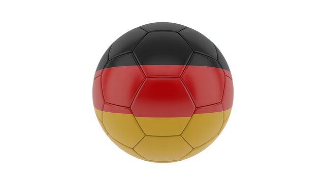 Soccer ball with germany flag pattern isolated on white background