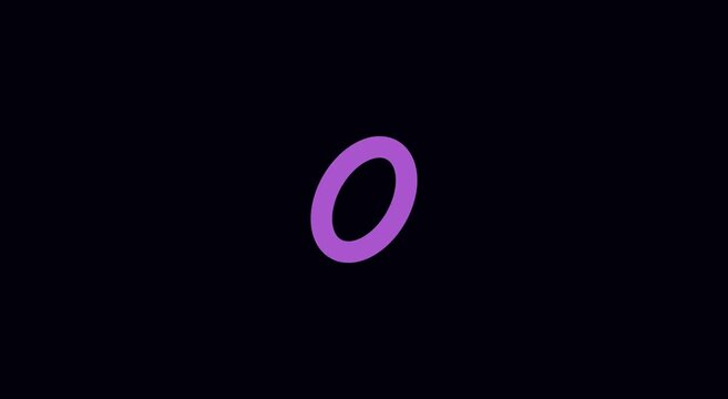 Neon ellipse rotation abstract motion on dark animation background
