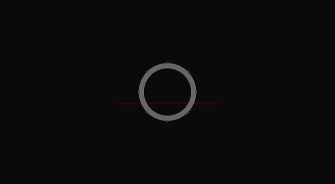 Minimalist loading spinner animation with rotating circle and red line animation