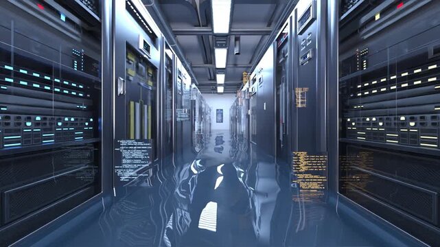 サーバールーム　3DCGレンダリング