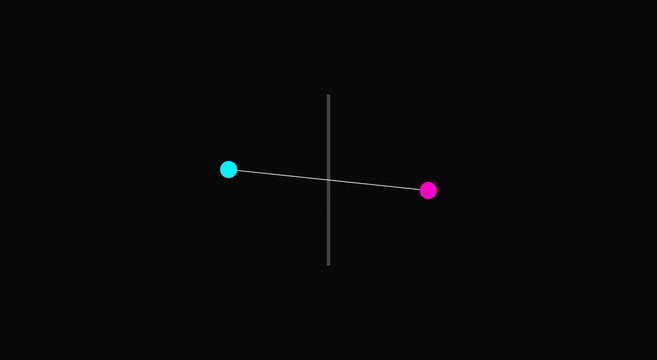 Minimalist rotating pendulum motion on animation black background
