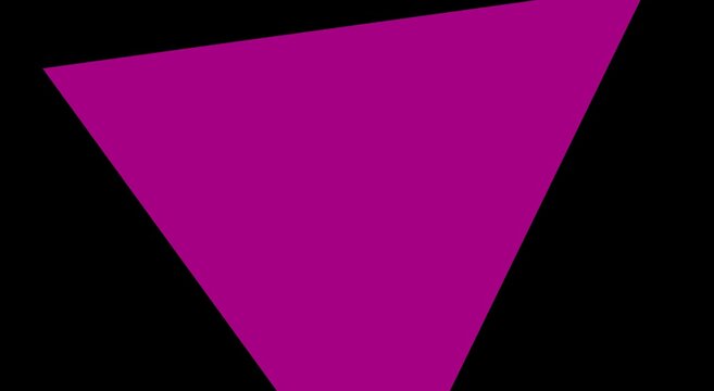 Minimalist rotating triangle animation on animation black background motion