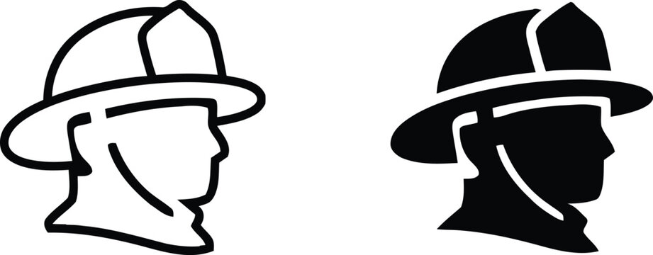 Firefighter helmet silhouette logo