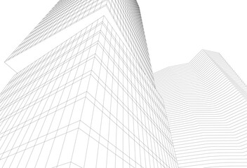 Fototapeta premium Modern architecture. Building concept 3d