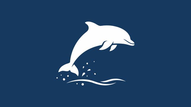 White Dolphin Jumping Out Water.