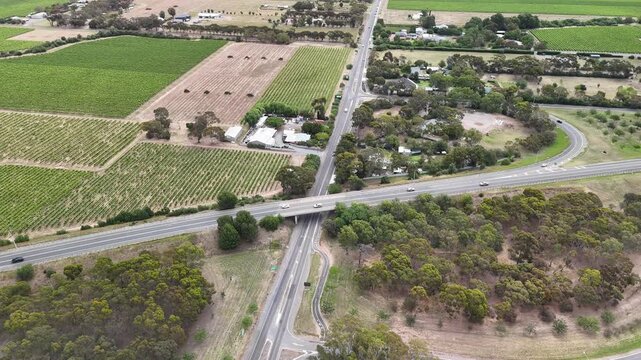 Willunga, South Australia &ndash; 4K Aerial Drone Footage of Historic Township, Residential Streets, Houses, Estates, Rural Landscape, Sports Grounds, Garden and Parks, Scenic Adelaide Hills Region