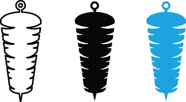 Doner kebab icon set