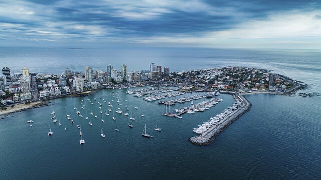 Aerial of Punta del Este, Uruguay