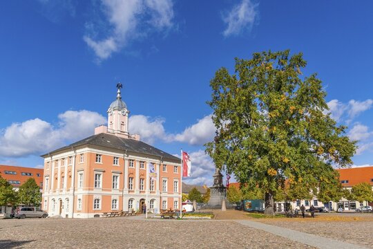Historic town hall on the market square of Templin, Uckermark, Brandenburg, Germany