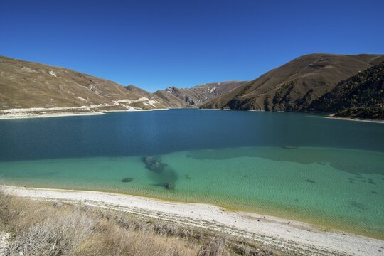 Lake Kezenoyam in the Chechen mountains, Chechnya, Caucasus, Russia