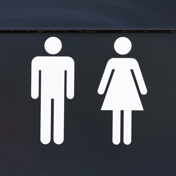 WC sign, pictogram man, woman, unisex, Norway